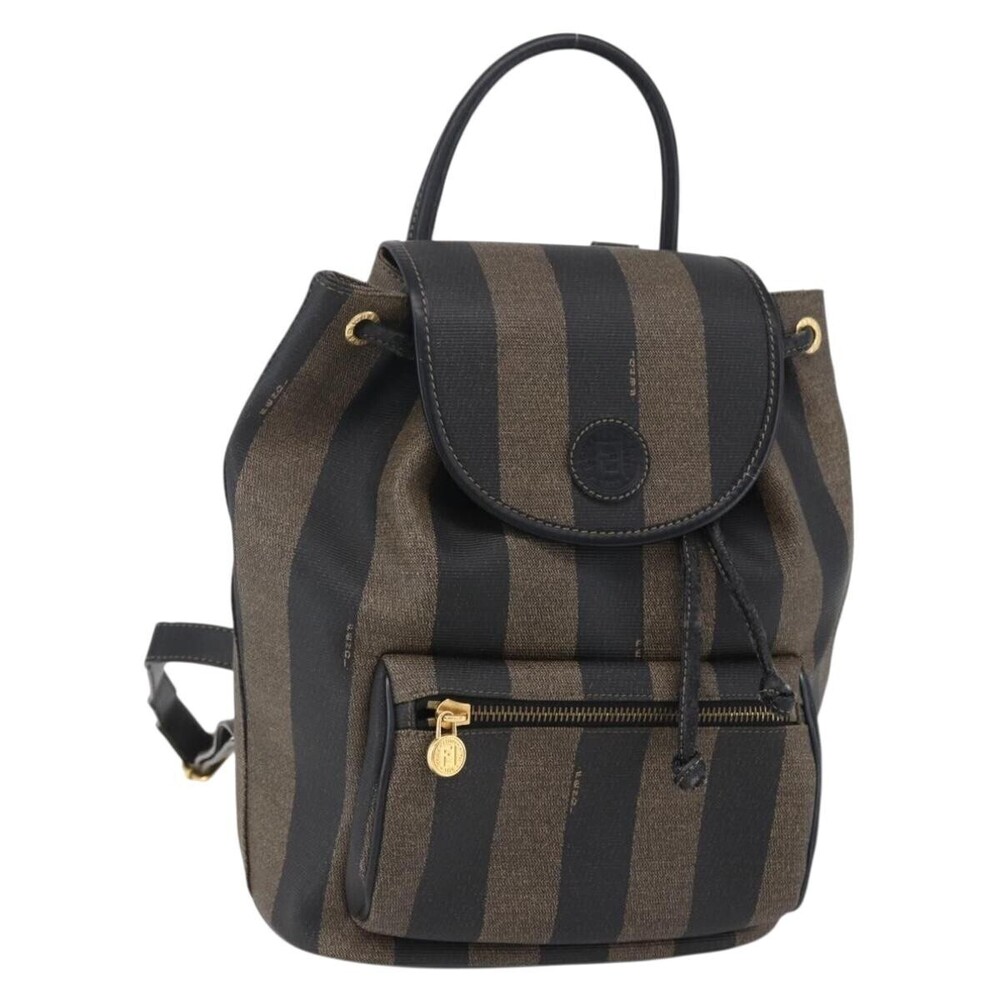 Fendi Vintage Pequin Logo Coated Canvas Small